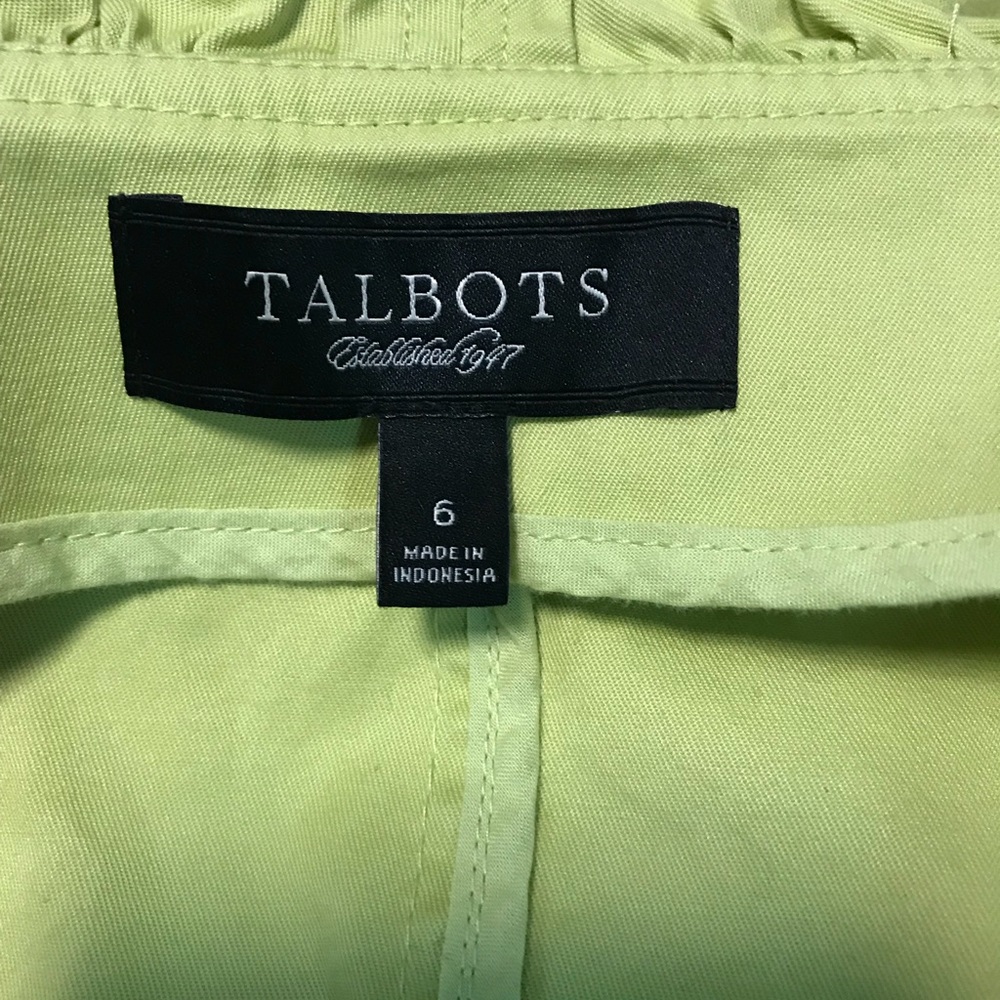 Talbots ruffled green jacket - Picture 5 of 8